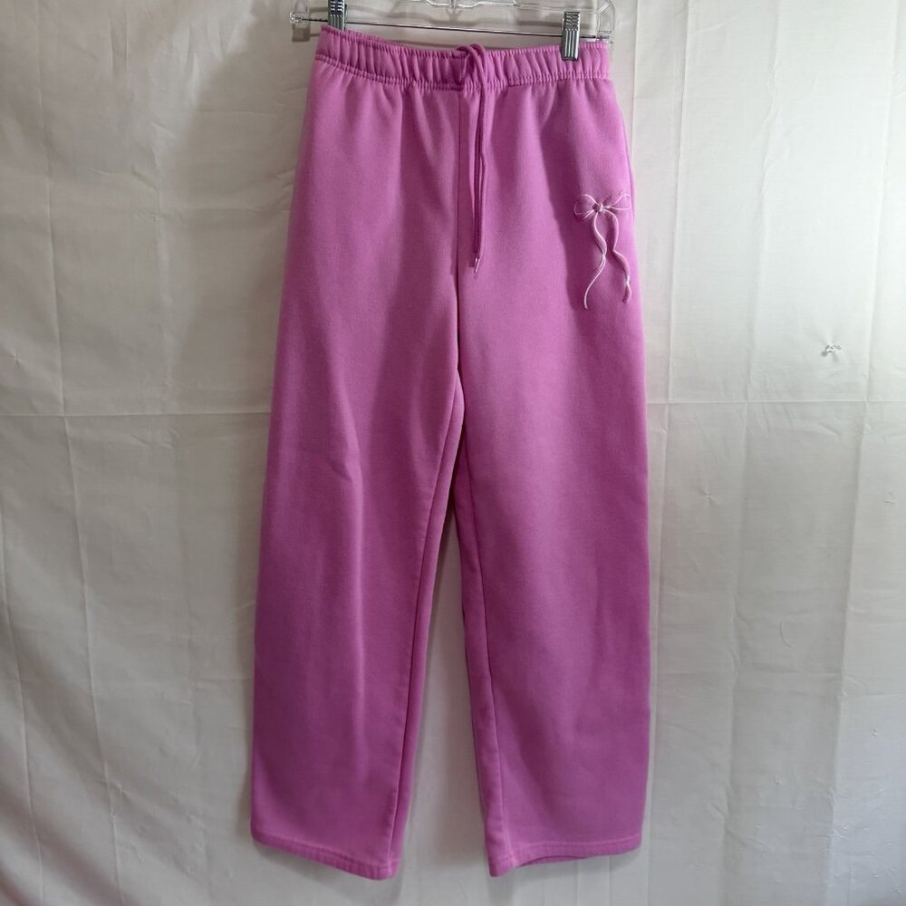 Strawberry Skye Womens Elastic Waist With Drawstring Fleece Sweatpants Pink S